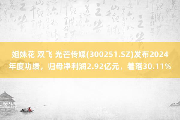 姐妹花 双飞 光芒传媒(300251.SZ)发布2024年度功绩，归母净利润2.92亿元，着落30.11%